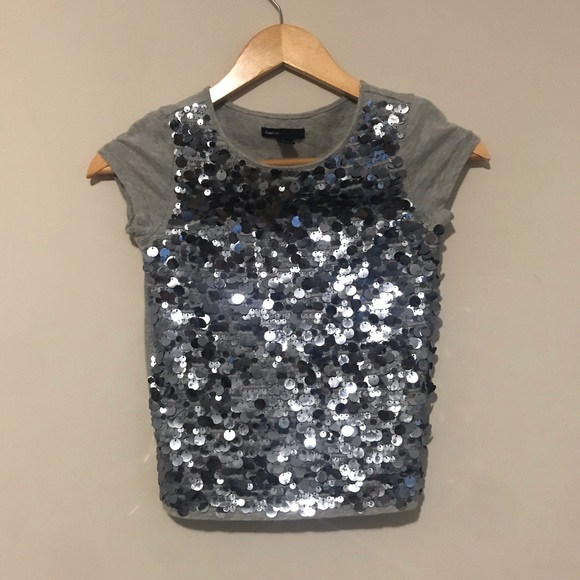 GAP Other - GAP | Girls grey sequin top Size 6/7 EUC